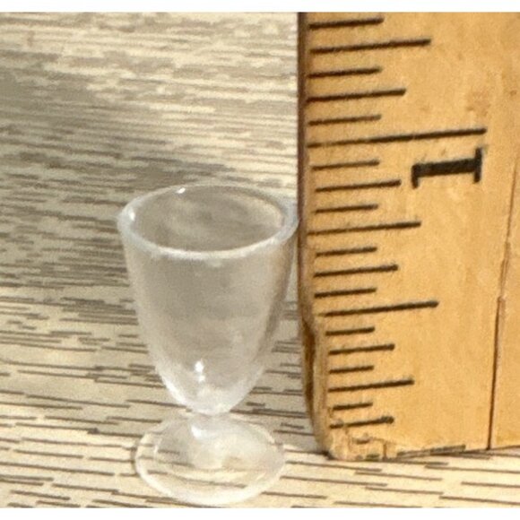 Miniature Marx Little Hostess Clear Plastic Wine / Water Glass & Goblet For Doll - Picture 2 of 8